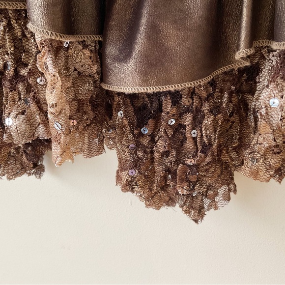 Joseph Ribkoff Bronze/Brown Metallic Trumpet Midi Skirt Size 8 - Picture 5 of 9